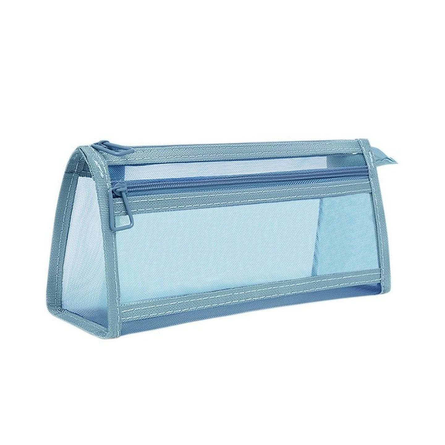 透明双层网纱笔袋考试专用大容量收纳简约铅笔盒立体文具双面袋子