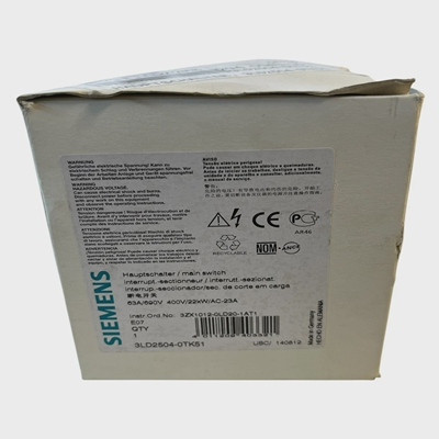 SiemensSentron3LD2504-0TK51LoadBreakSwitch3LDMainSwi