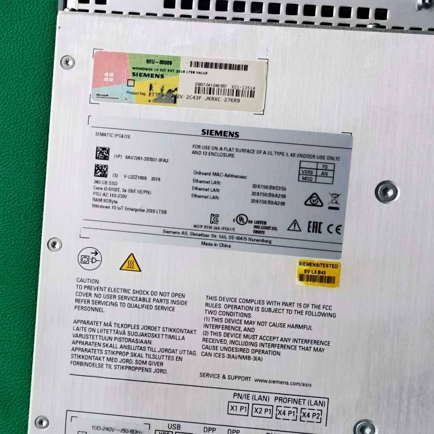 西门子工控机6AV7241-3BB07-0FA2，议价--议价商品