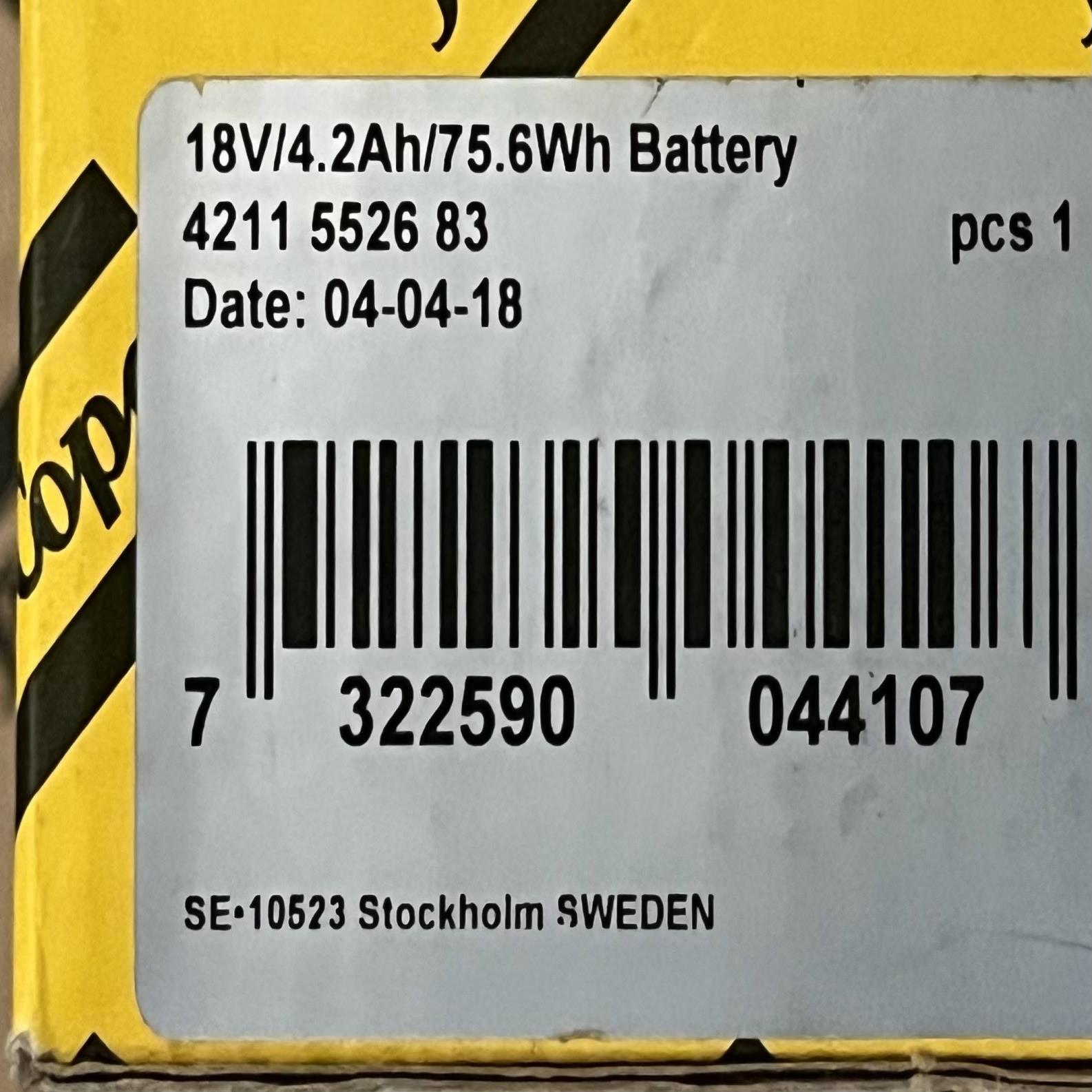 配件原装ATLAS COPCO阿特拉斯BCP电动工具电池18V42Ah 42议价