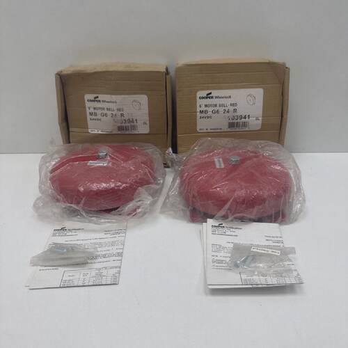 Menge 2PCS Cooper Wheelock MBG624R 6  Motor BellRed 24VDC Si