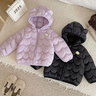 女童羽绒棉服宝宝棉衣儿童轻薄连帽小童男童棉袄秋冬新款保暖外套