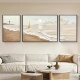 海边风景客厅装 饰画沙发背景墙挂画日出东方三联画现代简约侘寂风