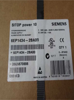 6EP1434-2BA00 SITOP电源 PSU300S 24 V/10 A 10A 6EP1 434-2BA