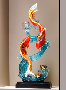 入户玄关壁龛年年有余客厅大气摆件风生水起锦锂装饰乔迁新居礼品