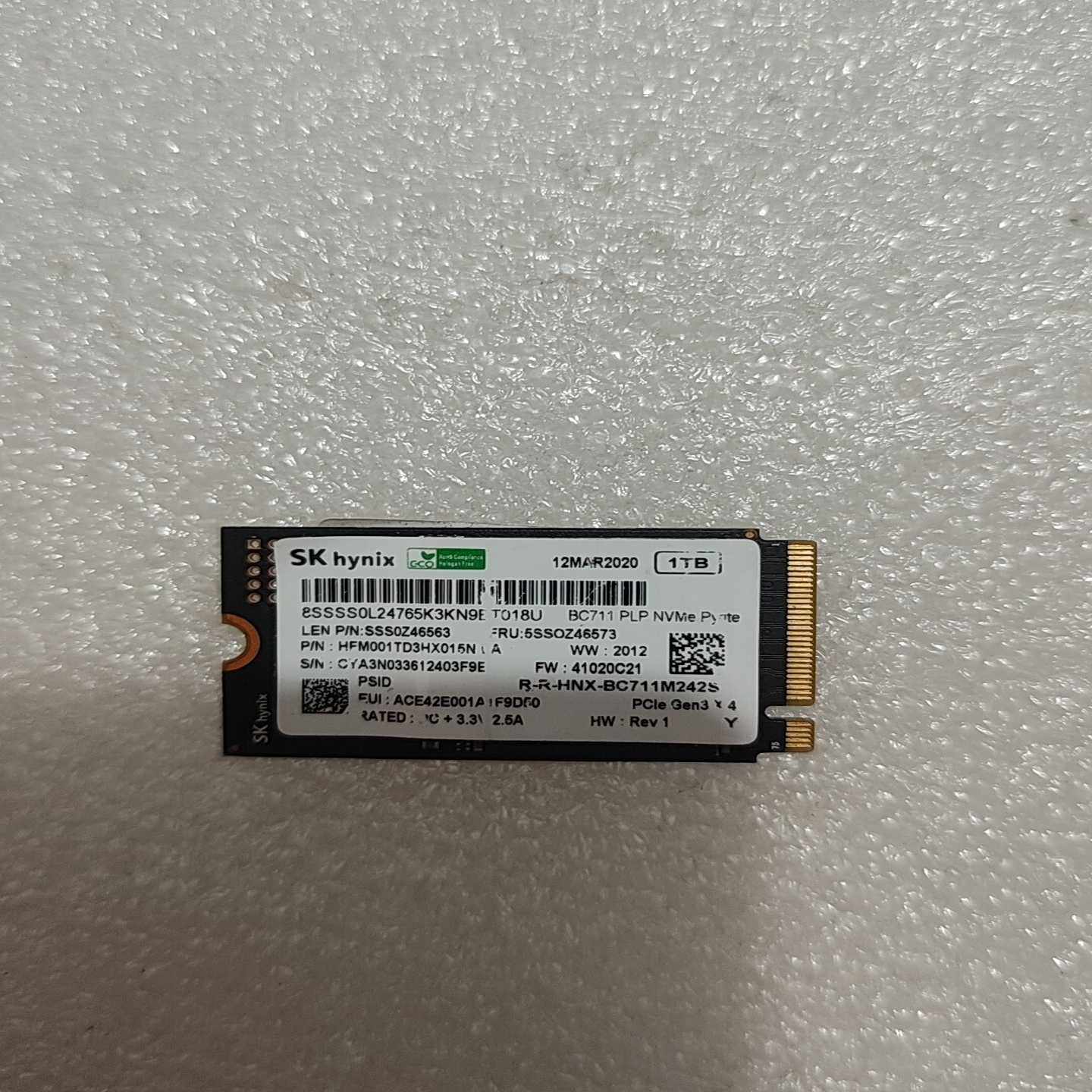 议价海力士BC711. 1TB  M.2NVME. 协议   2
