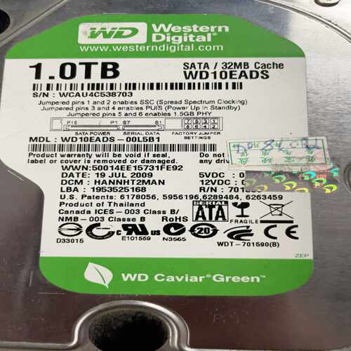 询价WD10EADS-0OL5B1。全好盘