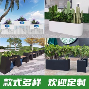 户外不锈钢花箱隔断组合厂家庭院外摆箱售楼部市政花架种植箱批发