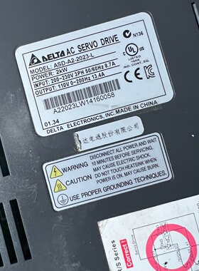 询价-台达A2伺服电机2KWASDA22023L