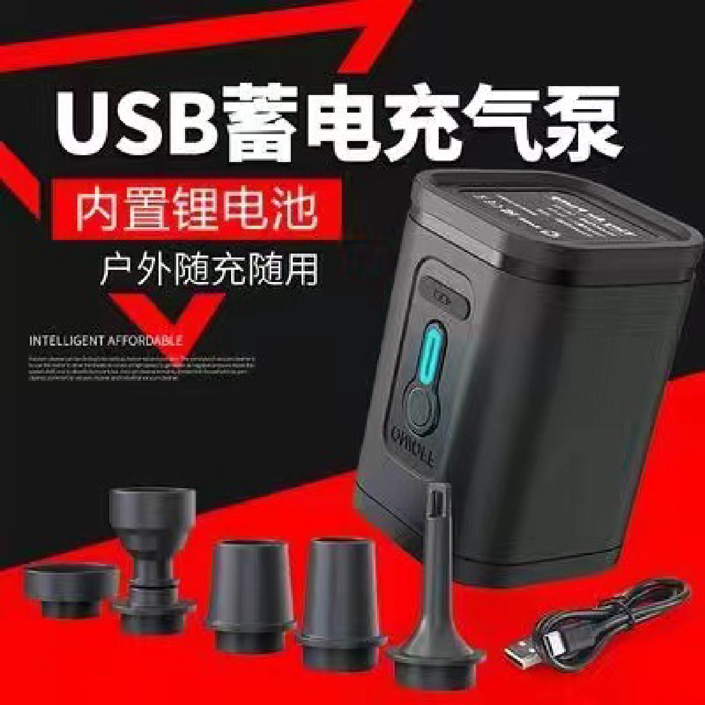 欧规蓄电家车两用充气泵充气抽气电泵110V240V可携带户外使用