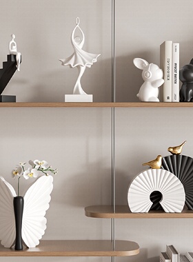 艺术软装客厅摆件展示柜高级感电视柜酒柜样板房家居乔迁装饰品