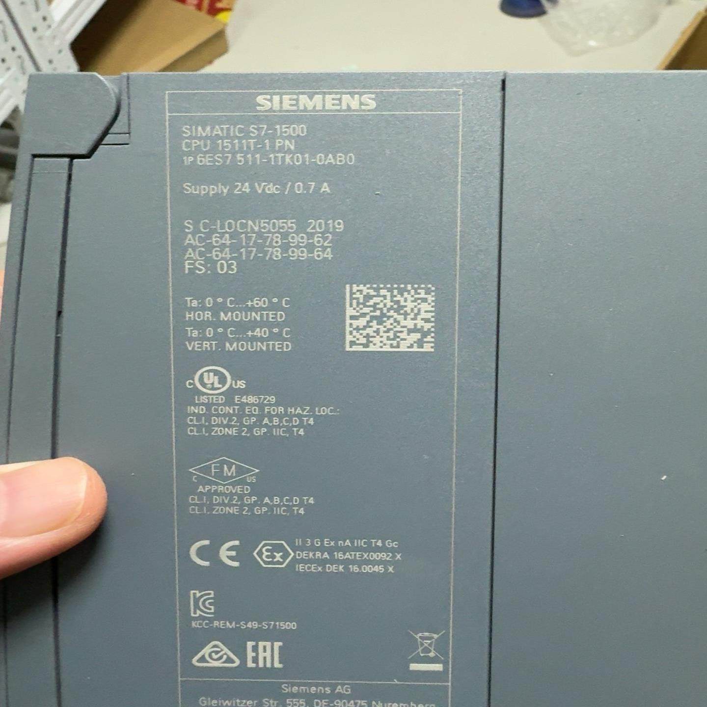 询价PLC模块6ES7511-1TK01-0AB0，实物图