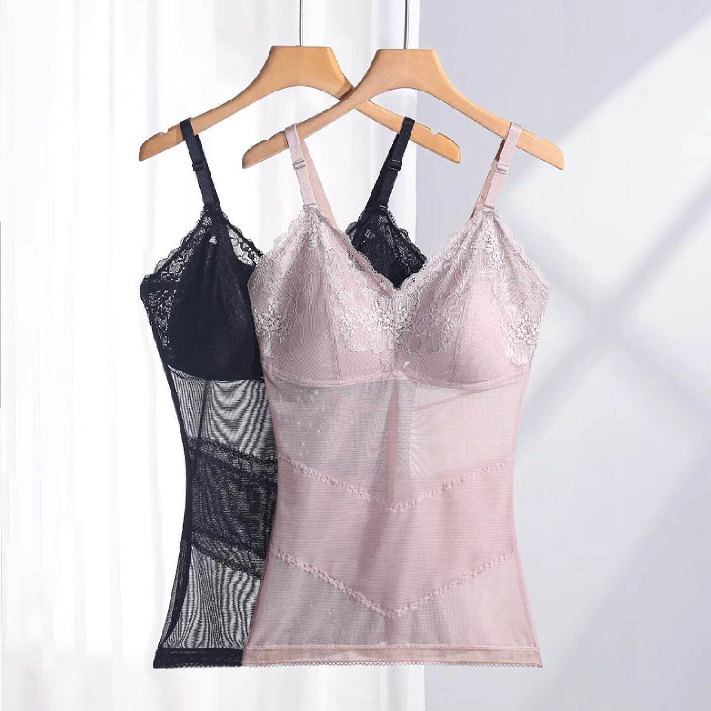 夏季薄款吊带塑身衣女性美体塑身背心收腹背心美体内衣带胸垫吊带