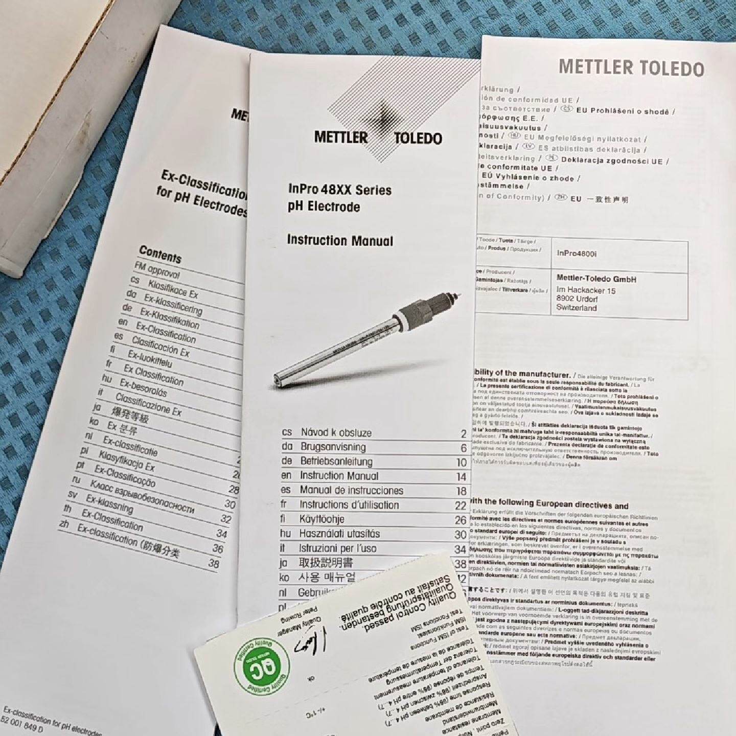 METTLER TOLEDO梅特勒PH电极 InPro480--议价商品