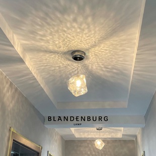 冰块小吊灯玄关现代简约吊线灯时尚 饰家居走廊过道吊灯 设计个性 装