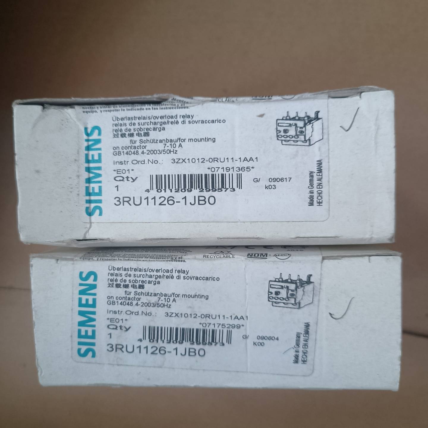 全新3RU1126-1JB0西门子热过载继电器7-10A现货--议价商品