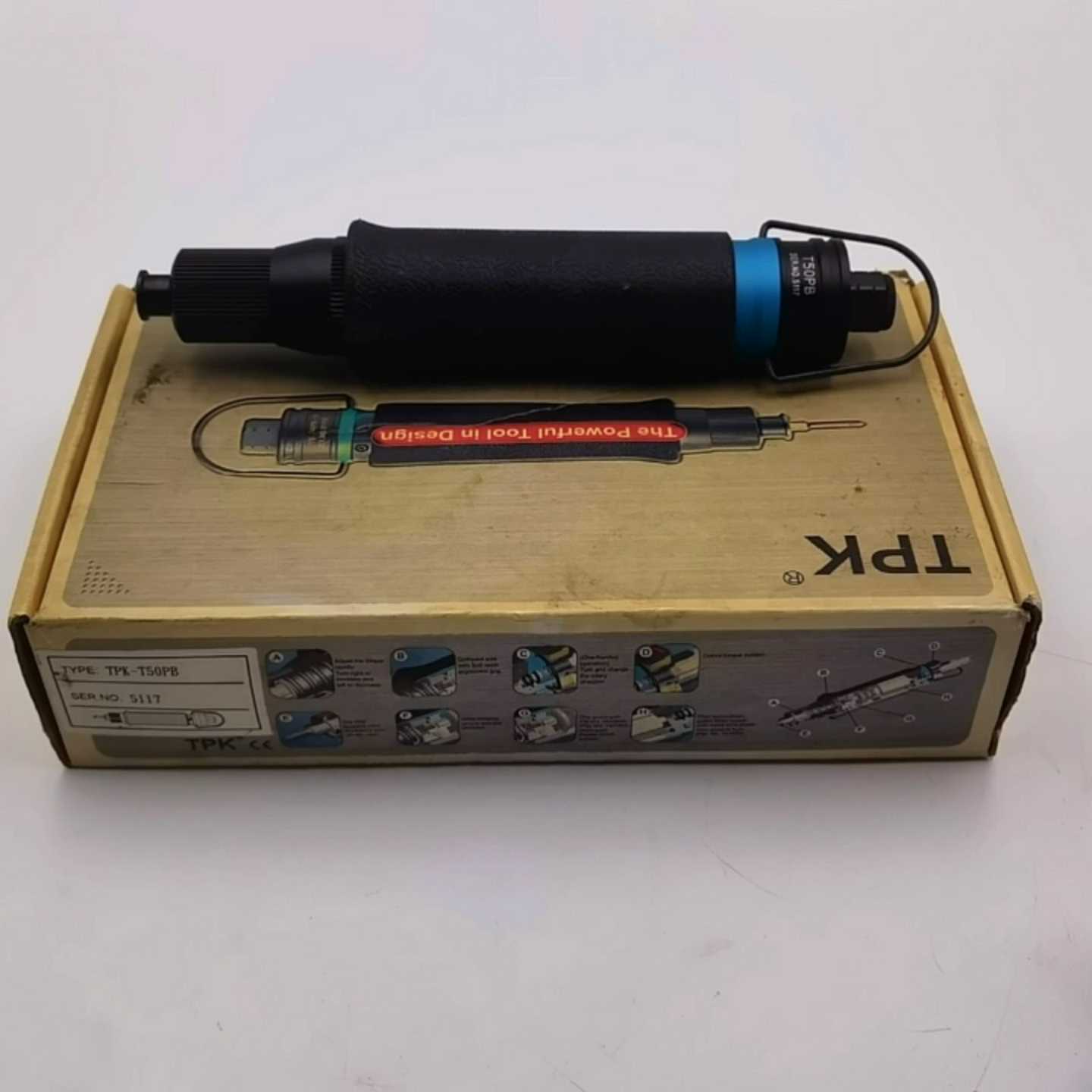 询价TPK-T50PB原装TPK气动螺丝刀，黑色手柄蓝色装饰圈