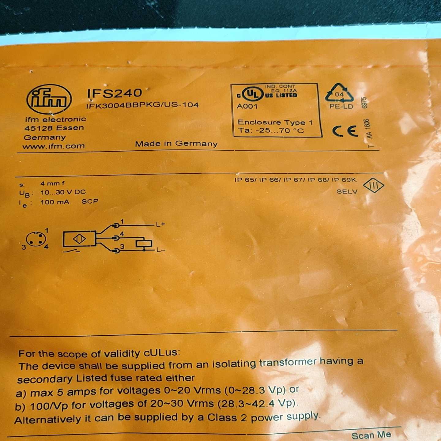 德国IFM传感器IFS240有1个200/个询价