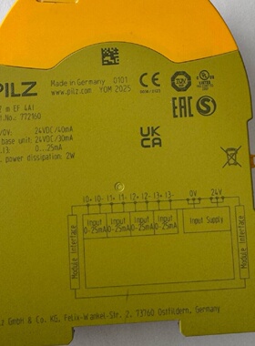 772160全新皮尔玆安全继电器模拟量输入模块PNOZ-议价