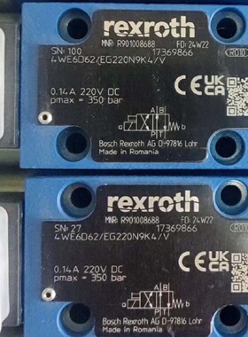 议价R901008688 4WE6D6X/EG220N9K4/V 力士乐原装正品