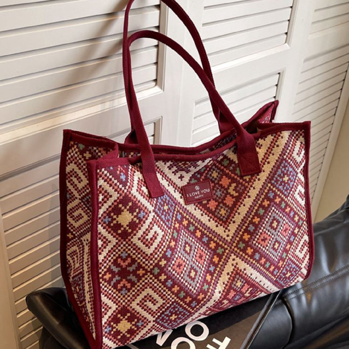 红色包包女2025新款休闲单肩手提大容量婚包帆布托特包结婚新娘包