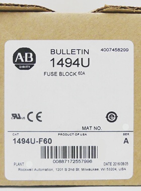 议价AllenBradley 1494UF60 Sicherungsblock Ser.A NeuOvp适用