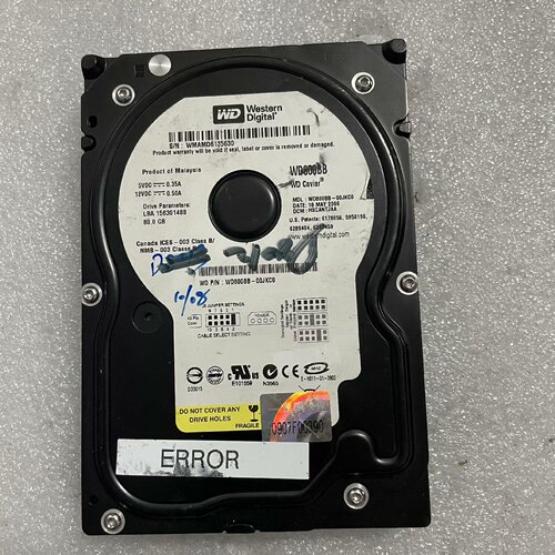 寻Western Digital WD800BB00JKC0