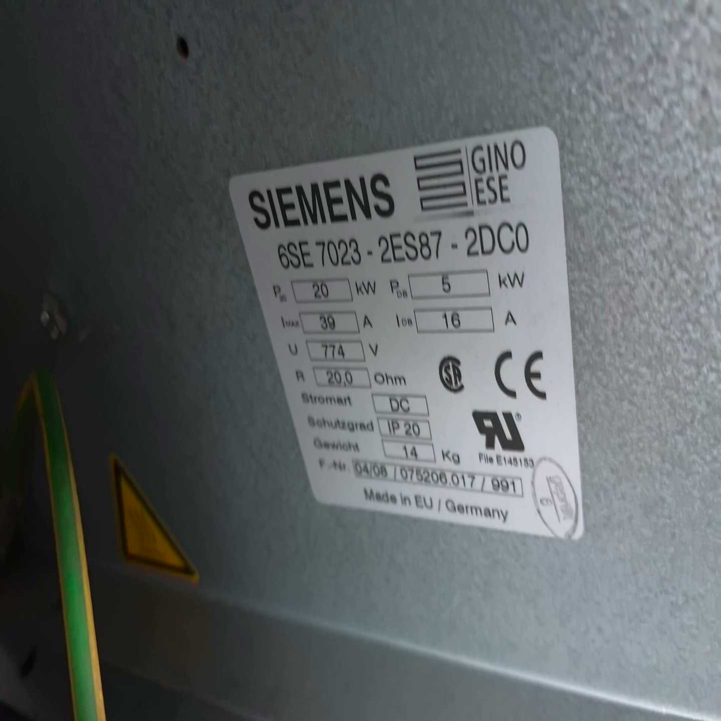 制动电阻6SE7023-2ES87-2DC0询价