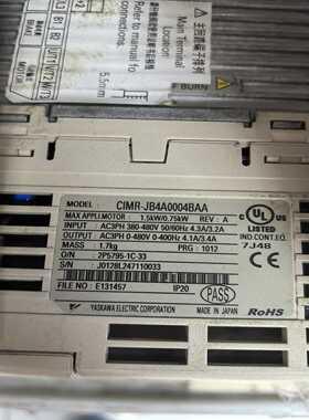 安川变频器CIMR-JB4A0004BAA0.75议价