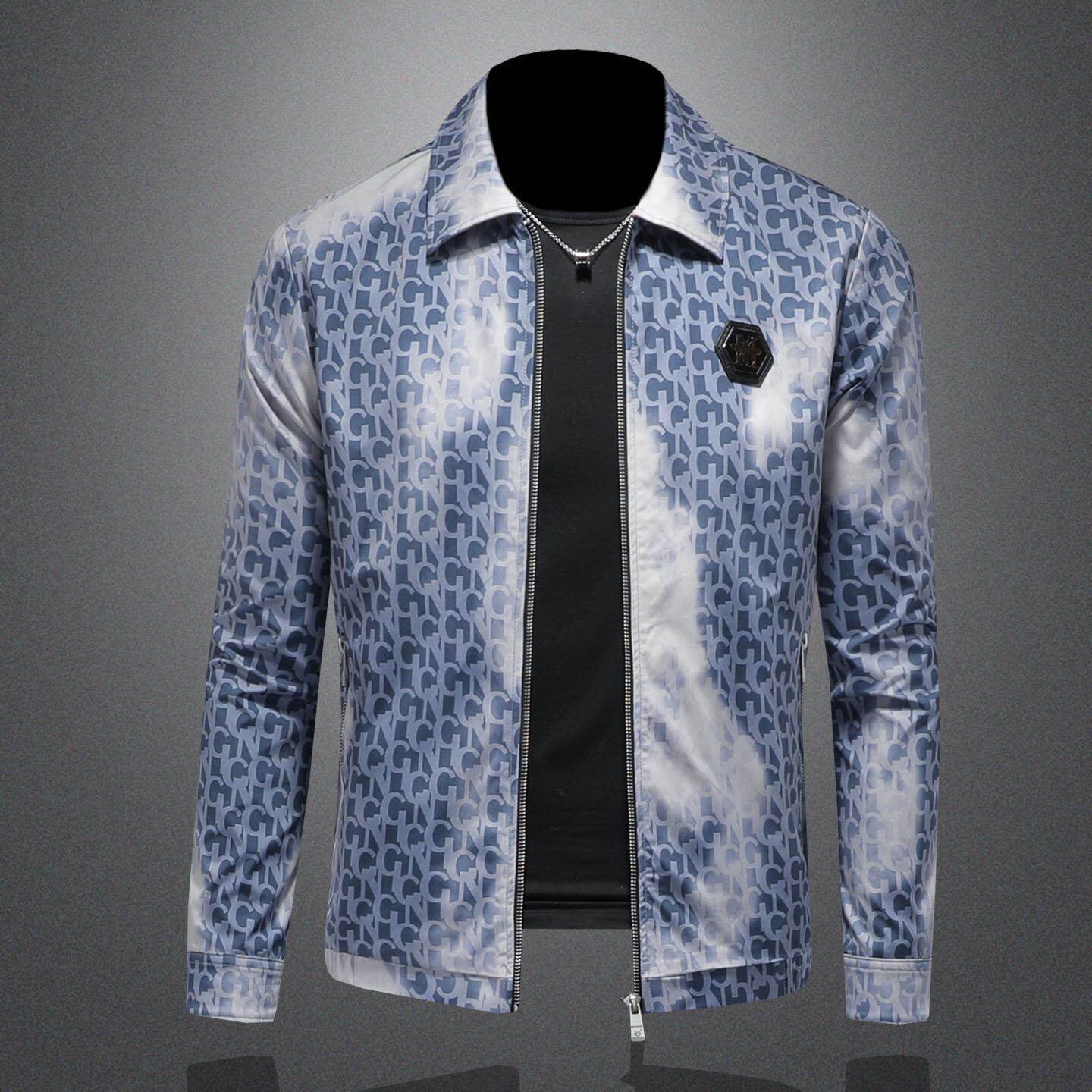 欧洲站牛仔夹克衫男士翻领秋冬新款外套百搭时尚休闲潮牌简约上衣