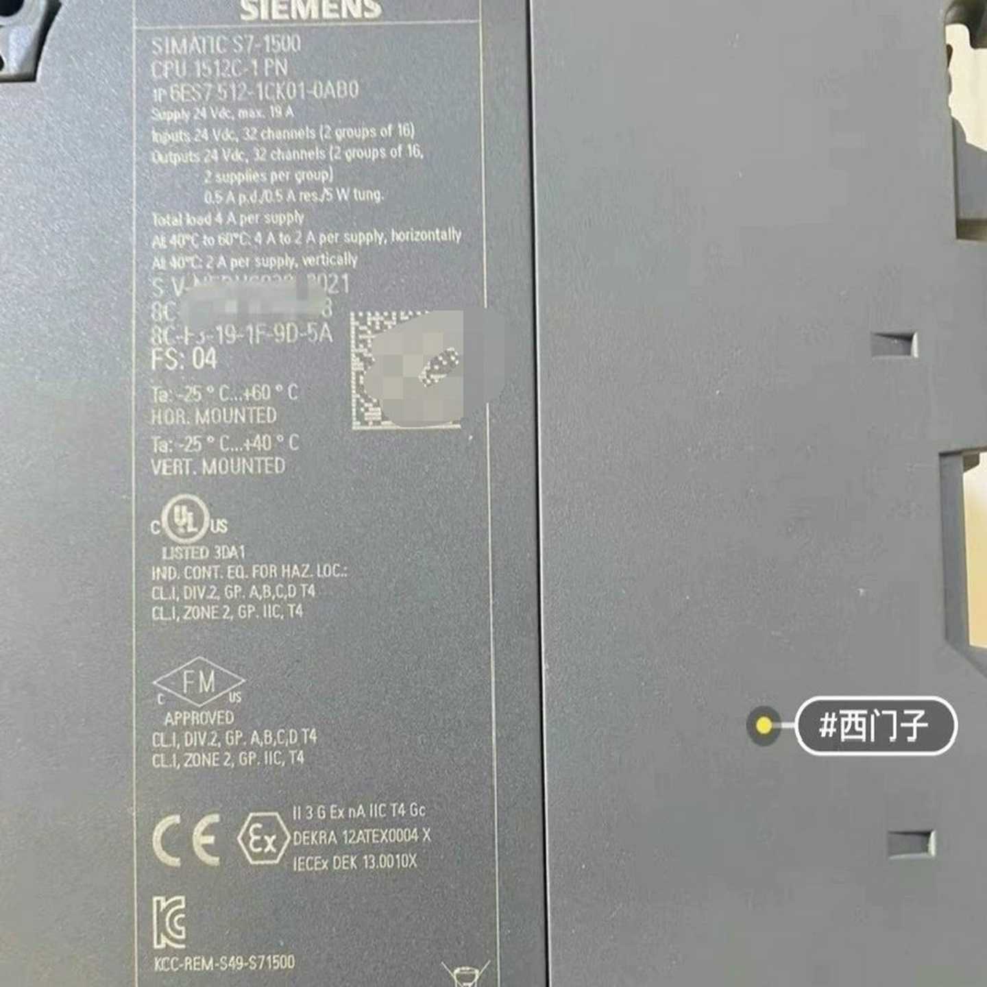 6ES7512-1CK01-0AB095新，功能完好--议价商品