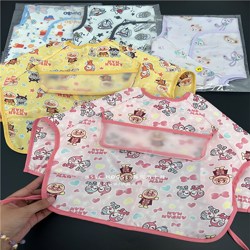 日单防水罩衣小宝宝吃饭衣服长袖食饭兜幼儿喝水不脏污儿童反