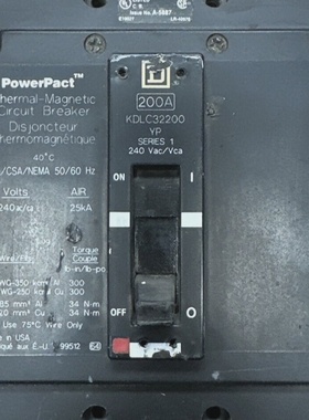 SQ.D KDLC32200 200A 3P 240VAC CIRCUIT BREAKER **USED GUARANT