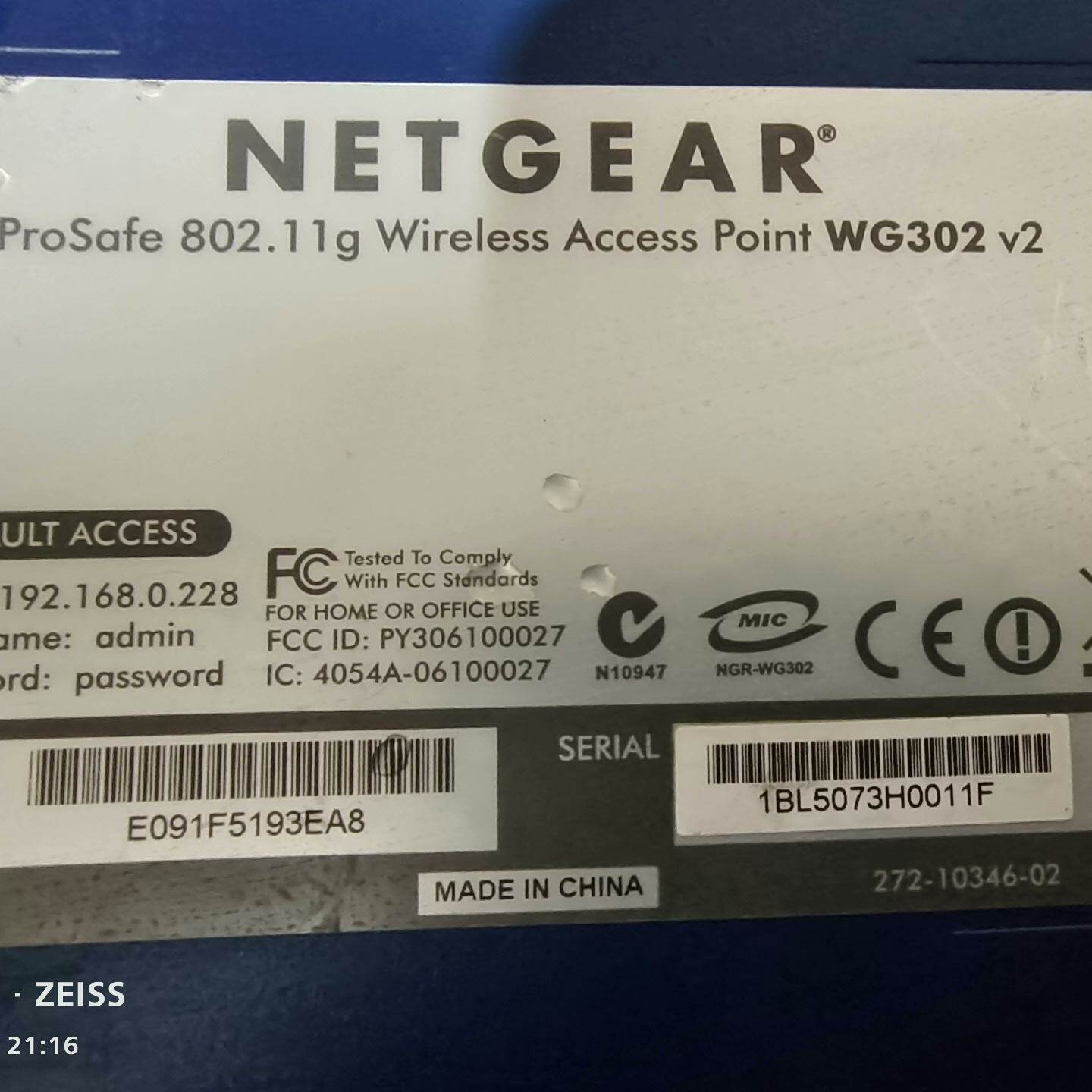 议价美国网件NETGEAR无线路由器, WG302v2企业级无线
