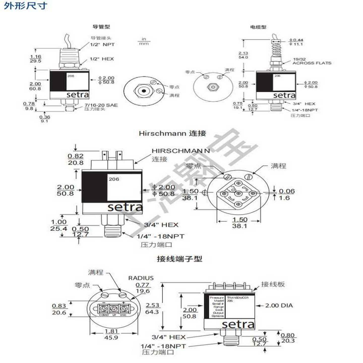 西特206系列2061400BG2M11028N高精度压R力传感变送器可选参数批