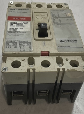 EATON CUTLER  HAMMER  HFD65K  CIRCUIT BREAKER  50AMPS 3 POLE