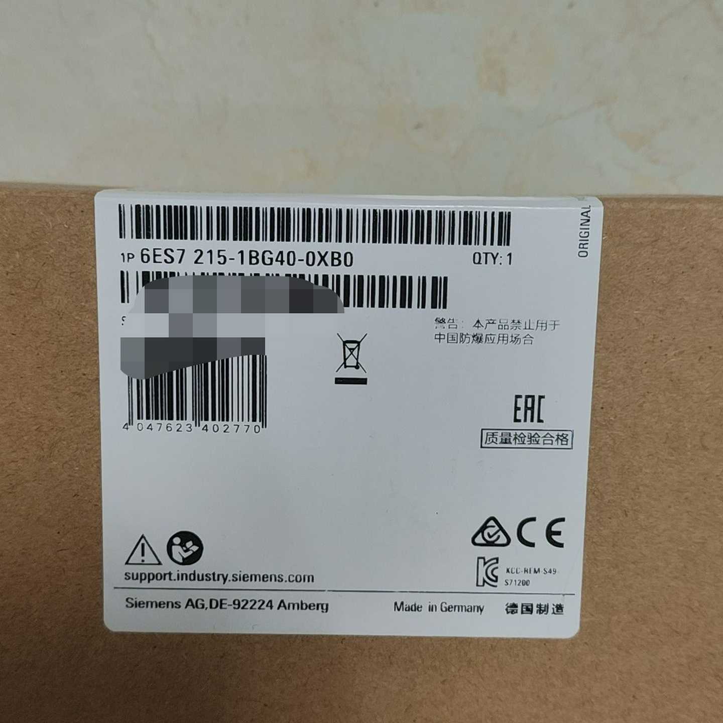 西门子模块6ES7215-1BG40-0XB0，实物如图，--议价商品