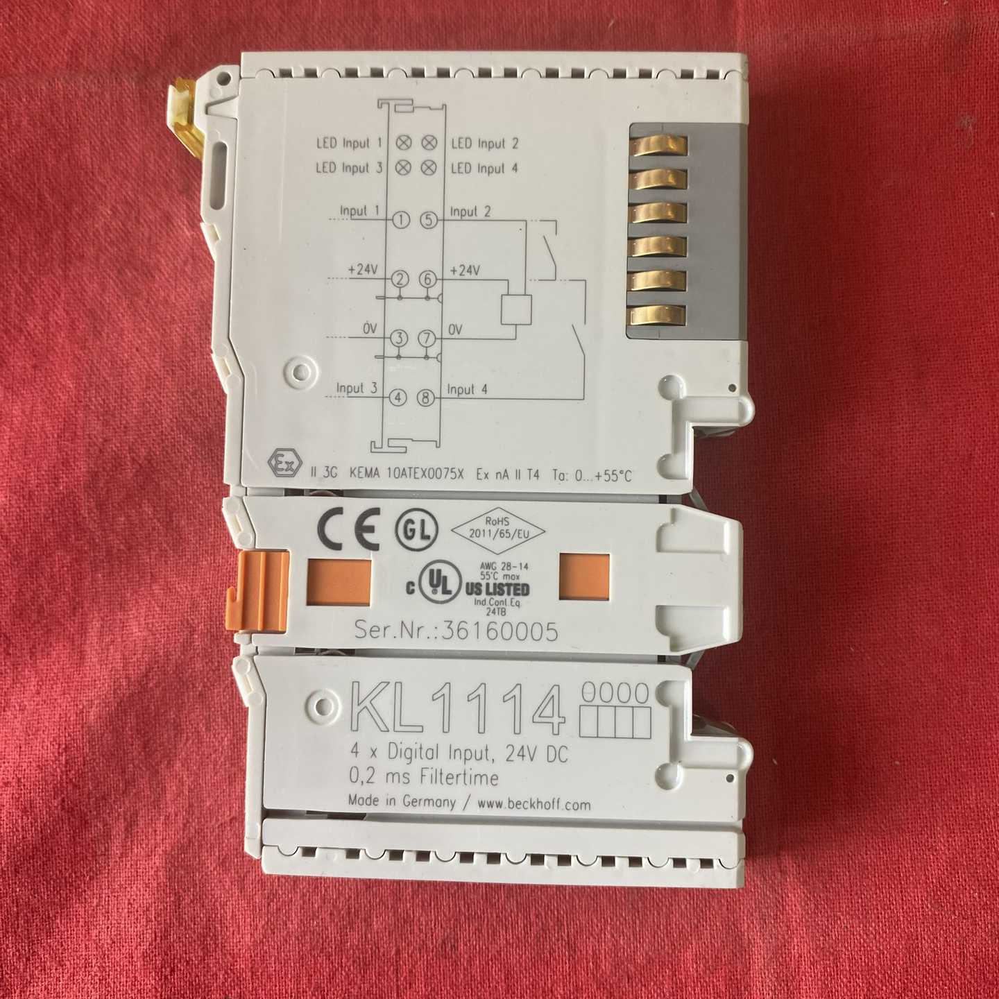 倍福KL1114模块，4个数字输入，24VDC，滤波时间0--议价商品
