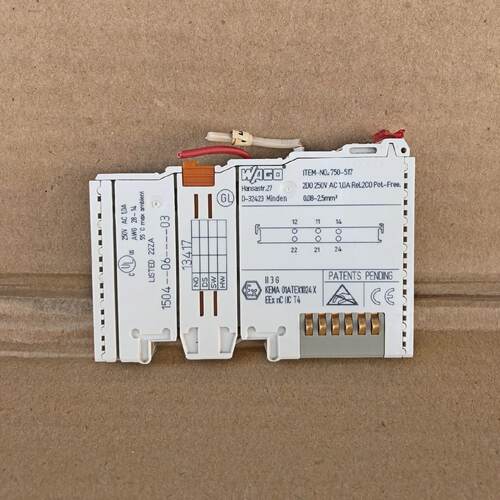 WAGO 750517 2CHANNEL RELAY OUPUT MODULE 750517 3