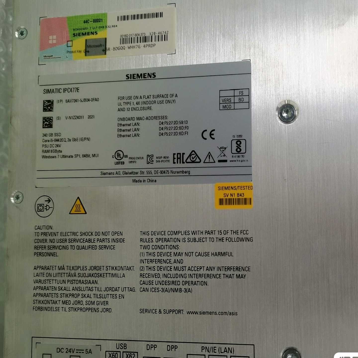 6AV7241-5JB04-0FA0，9新，功能完好--议价商品