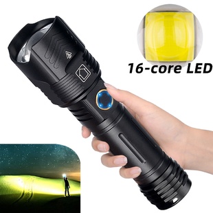 新款 C充電大功率電量顯示伸縮調焦手電筒 P160LED手電筒USB