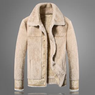 加绒加厚棉衣棉袄羊羔绒休闲大码 新款 休闲外套潮 冬季 皮毛一体男装