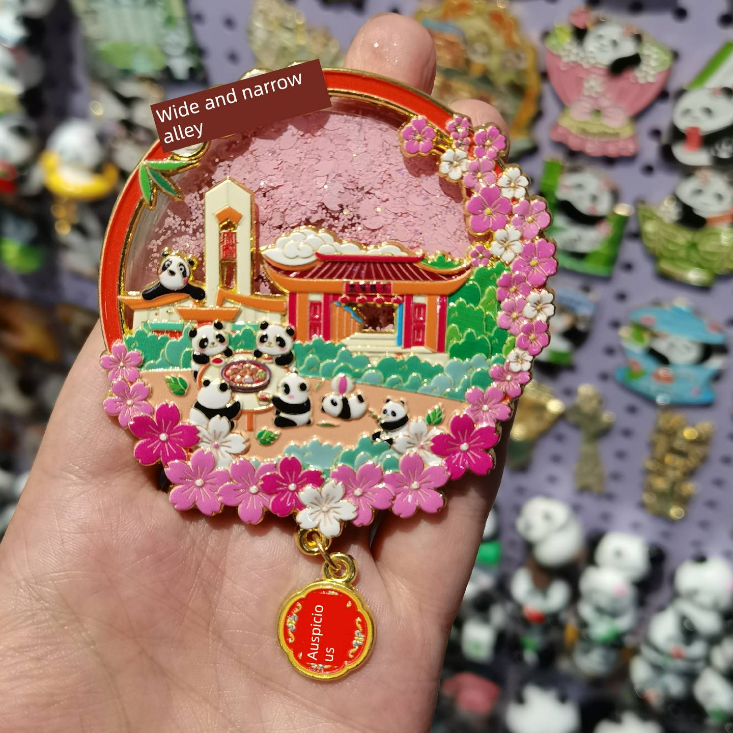 成都冰箱磁铁熊猫文创旅游纪念品金属冰箱磁铁旅游签到成都周边纪