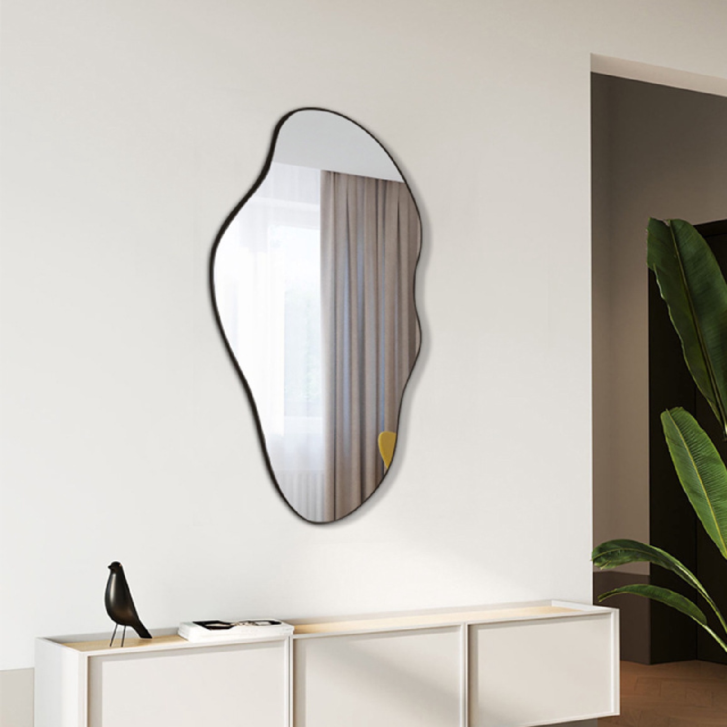 北欧不规则浴室镜子防爆异形梳妆镜ins风挂贴墙艺术镜网红化妆镜