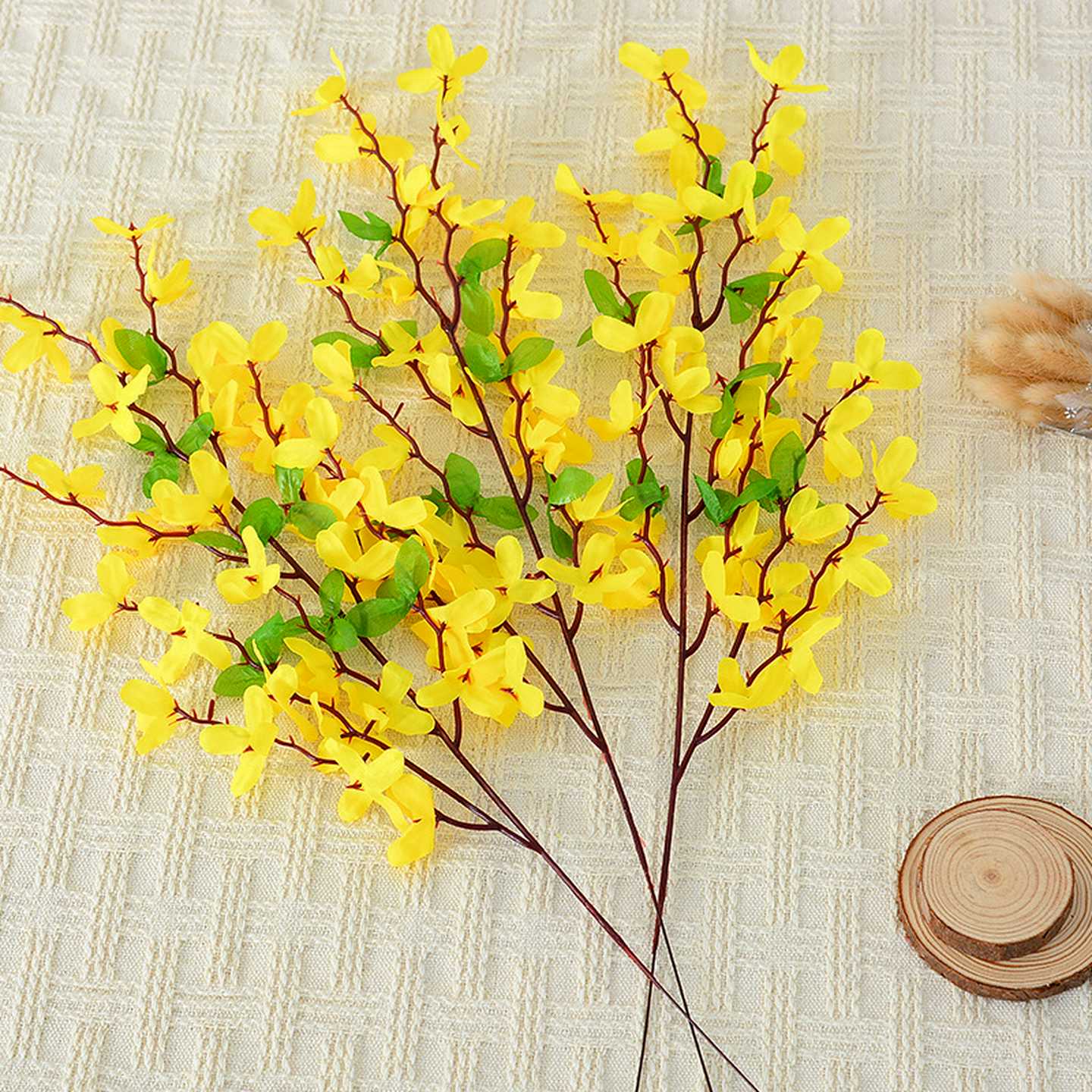 迎春花映山红连翘寸寸金仿真花假花新中式家居婚庆装饰