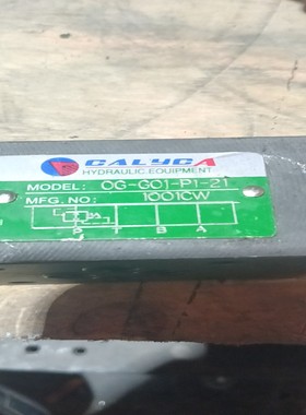 【请询价】CALYCA卡利卡液压叠加阀 OG-G01-P1-21型号