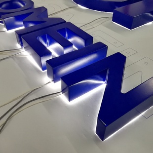 昆山厂家直销批发不锈钢背光字连锁广告招牌LED发光字