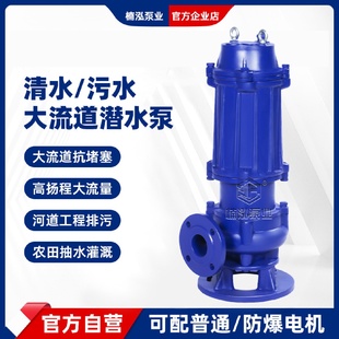 排污泵立式 QW无堵塞潜水排污泵铸铁电动污水泵切割式 搅匀潜污泵