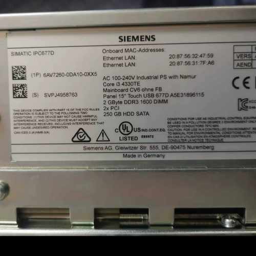 6AV7260-0DA10-0XX5，带触摸屏，15寸USB--议价商品