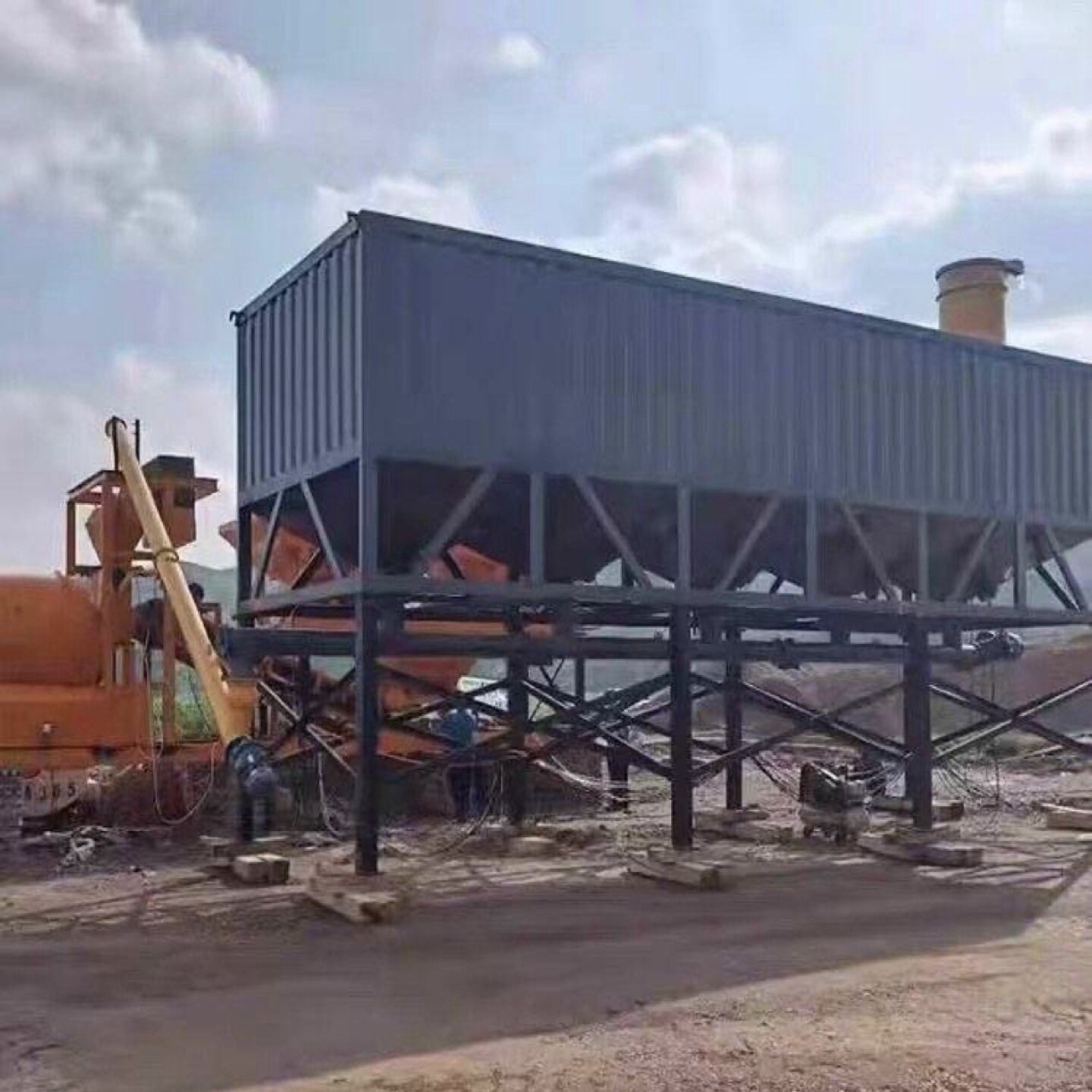 卧式水泥仓散装水泥罐立式矿粉煤灰仓工地免基础混凝土卧式水泥仓